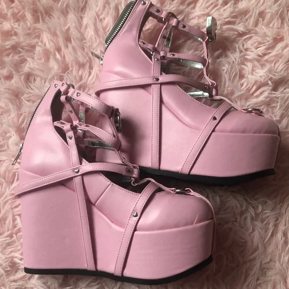 Demonia Shoes Demonia Poison252 In Pink Pink Demonia Platforms